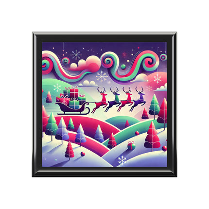 Festive Reindeer Flight Jewelry Box