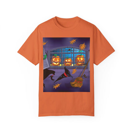 Whimsical Halloween Mischief Unisex Garment-Dyed T-shirt