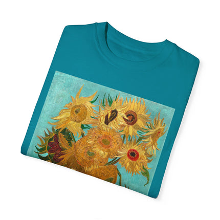 Vase with Twelve Sunflowers by Vincent van Gogh Unisex Garment-Dyed T-shirt