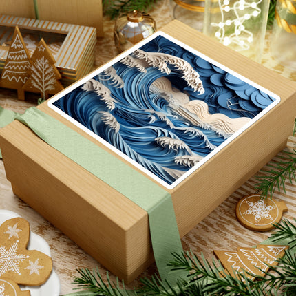 Dramatic Ocean with Crashing Waves Kiss-Cut Stickers (4 Sizes)
