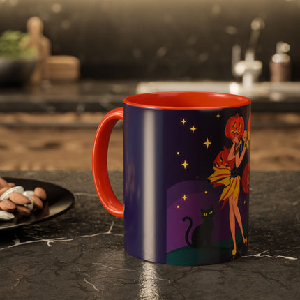 🎃🕯️ Moonlit Pumpkin Masquerade Colorful Mug – Whimsical Halloween Charm