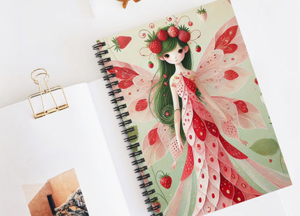 Strawberry Fairy Delight Spiral Notebook - Ruled Line
