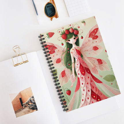 Strawberry Fairy Delight Spiral Notebook - Ruled Line