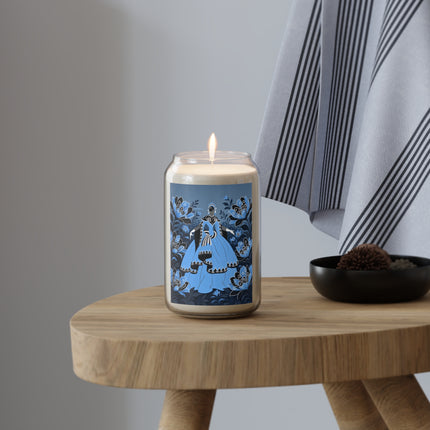 💙🖤 The Lady Of The Midnight Blue Blossom Garden Scented Soy Candle – Art Deco Floral Elegance