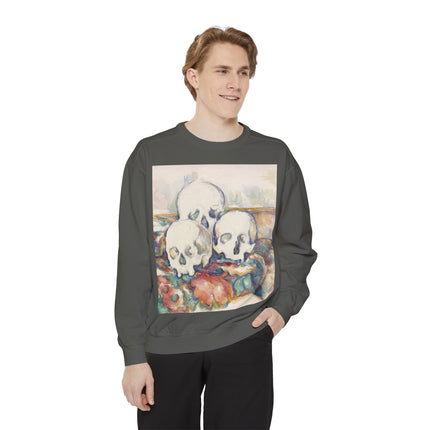 The Three Skulls by Paul Cézanne Garment-Dyed Sweatshirt