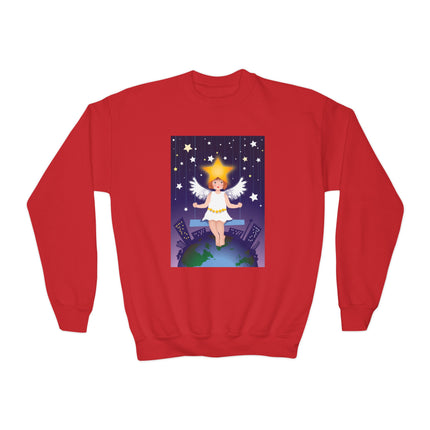 Celestial Magic Youth Crewneck Sweatshirt – Dreamy Night Sky & Angelic Wonder