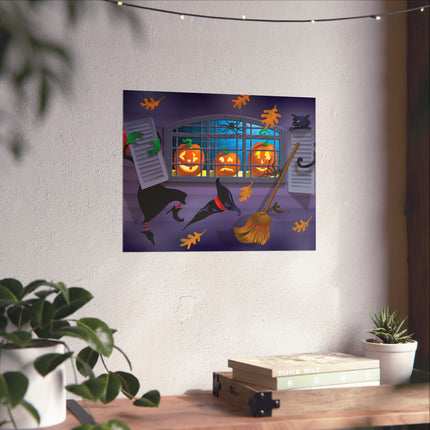 Whimsical Halloween Mischief Matte Horizontal Posters