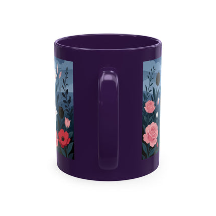🌹🖤 The Lady Of The Midnight Rose Garden Ceramic Mug – Art Deco Floral Elegance