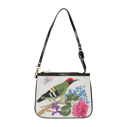 Woodpecker & Rose Shoulder Bag – Spring Charm & Vibrant Nature