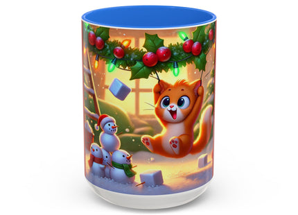Naughty or Nice Kitten Christmas Colorful Mugs (11oz, 15oz)