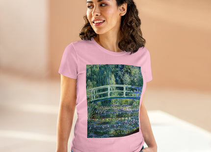 Water Lilies and Japanese Bridge by Claude Monet Women's Midweight Cotton Tee