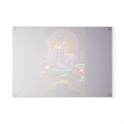 February & Amethyst Zodiac Glass Cutting Board