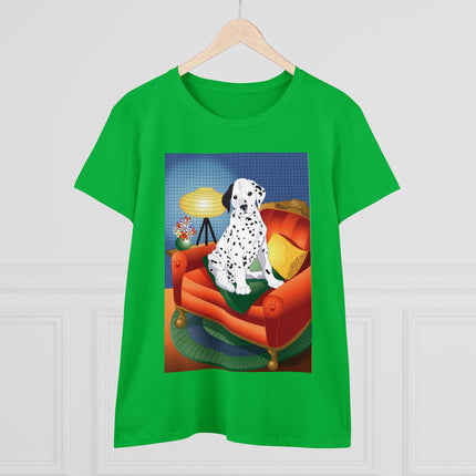 A Dalmatian's Cozy Corner Women's Midweight Cotton Tee
