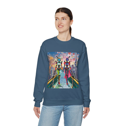 Cyber Punk Robot Models Unisex Heavy Blend™ Crewneck Sweatshirt