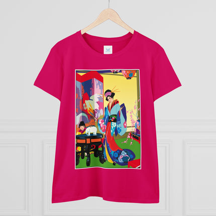 A Timeless Journey by Umberto Brunelleschi Women's Midweight Cotton Tee