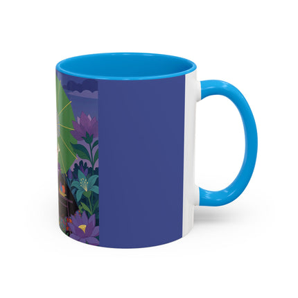 The Lady Of The Moonlit Needlework Colorful Mugs – Art Deco Crafting Elegance