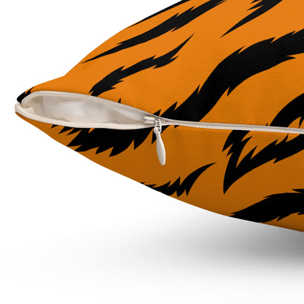 Classic Tiger Print Spun Polyester Square Pillow