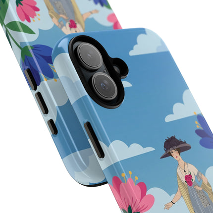 🌸🎩 The Lady Of The Grand Flower Garden Phone Case – Art Deco Fashion Illustration