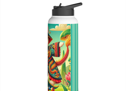 Dragon Dance on Wheels Stainless Steel Water Bottle, Standard Lid