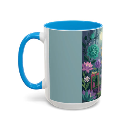 The Lady Of The Moonlit Garden Colorful Mugs – Art Deco Botanical Serenity