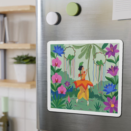 🦜🌺 The Parrot Dancer Die-Cut Magnets – Art Deco Tropical Whimsy