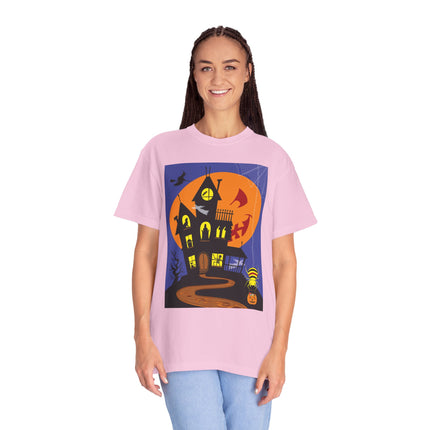 Halloween Night at the Haunted House Unisex Garment-Dyed T-shirt
