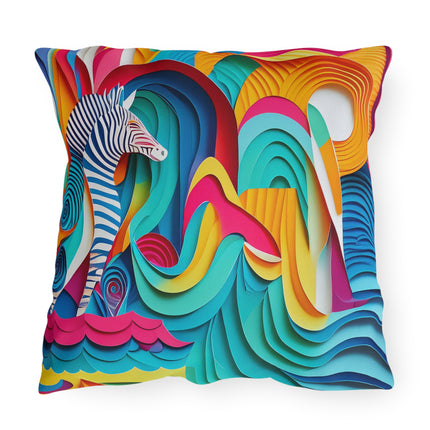 Surfing Zebra Outdoor Pillows