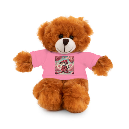Whimsical Geisha Kitten in a Valentine Garden Stuffed Animals with Tee