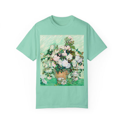 Roses by Vincent Van Gogh Unisex Garment-Dyed T-shirt