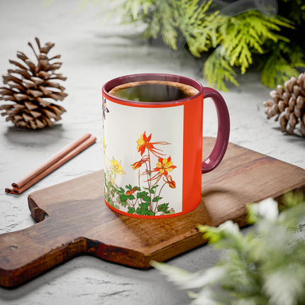 Aquilegia Flowers by Tanigami Kônan Colorful Mugs (11oz, 15oz)