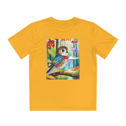 Baby Hawk Plays in Forest Youth Competitor Tee