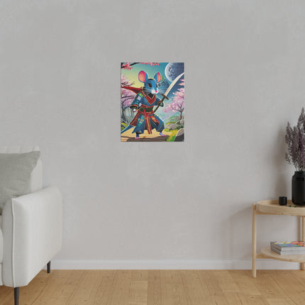 Cyber Samurai Rat Matte Canvas, Stretched, 0.75"