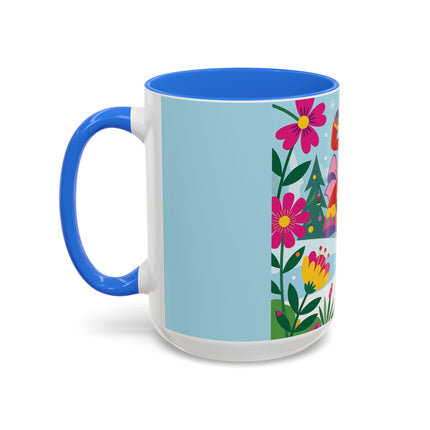🌸🎄 Christmas In The Winter Garden Colorful Mug – Whimsical Holiday Fantasy
