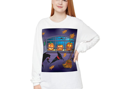 Whimsical Halloween Mischief Unisex Garment-dyed Long Sleeve T-Shirt