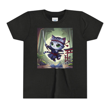 Moonlit Samurai Kitty Youth Short Sleeve Tee