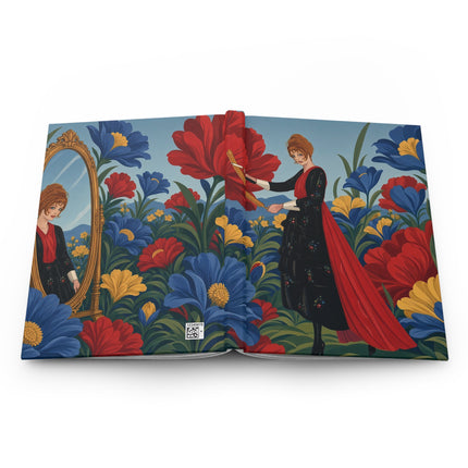 ✂️🌺 The Lady Of The Enchanted Garden Hairdresser Hardcover Journal – Art Deco Floral Salon Whimsy