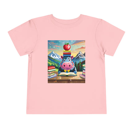 Hippos Hit the Books Toddler Short Sleeve Tee