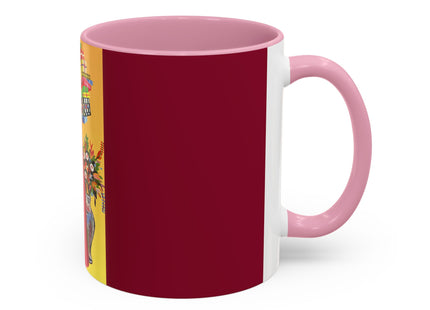Elegant Holiday Woman with Gifts Colorful Mugs (11oz, 15oz)
