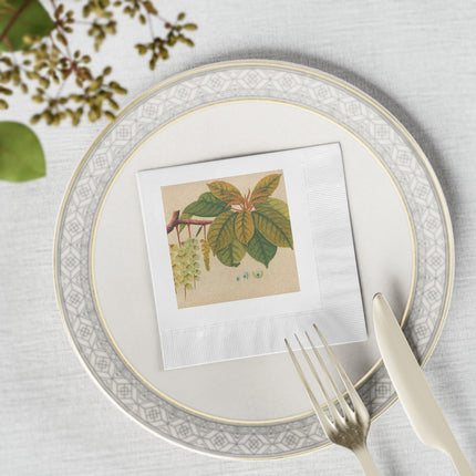 Album of watercolors of Asian fruits and flowers Pl.03 by Anonymous White Coined Napkins