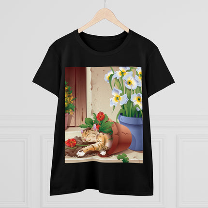 Blooming Serenity Women's Midweight Cotton Tee