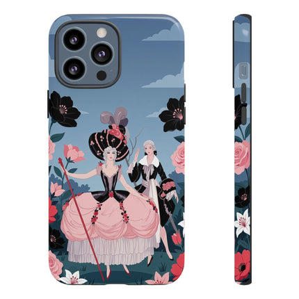 🌹🎭 The Rose Masquerade Promenade Phone Case – Art Deco Floral Elegance