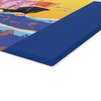 Golden Seas and Whimsical Dreams Glass Cutting Board
