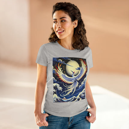 Majestic White Crane Cotton Tee