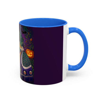 🎭🎃 The Masquerade Beneath The Pumpkin Lantern Colorful Mug – Theatrical Halloween Charm
