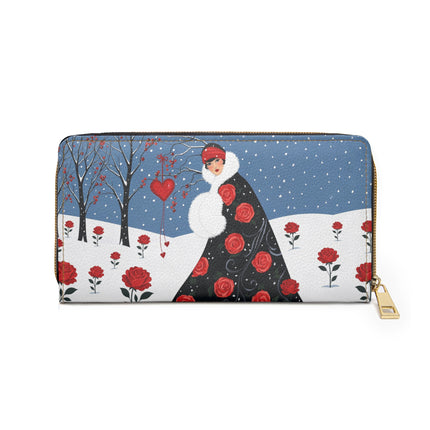 🌹❄️ The Winter Rose Reverie Wallet – Art Deco Winter Romance