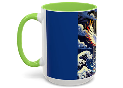 Majestic White Crane Colorful Mugs (11oz, 15oz)