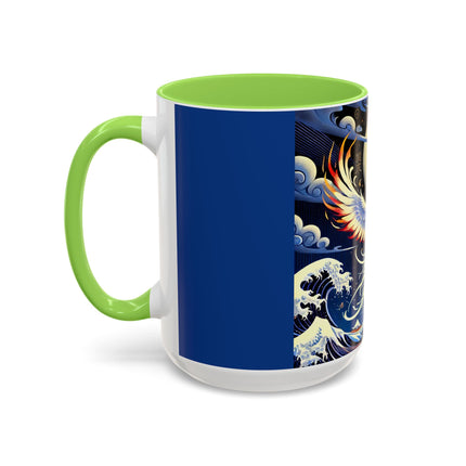 Majestic White Crane Colorful Mugs (11oz, 15oz)