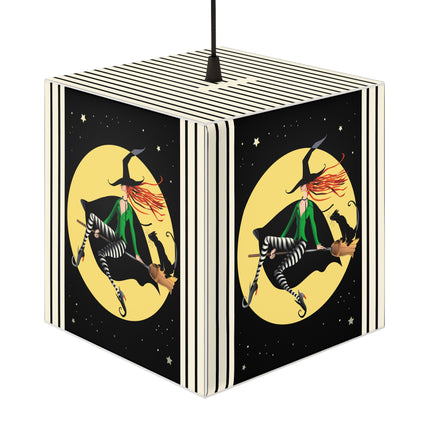 A Witch’s Moonlit Flight Light Cube Lamp
