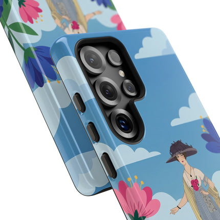 🌸🎩 The Lady Of The Grand Flower Garden Phone Case – Art Deco Fashion Illustration