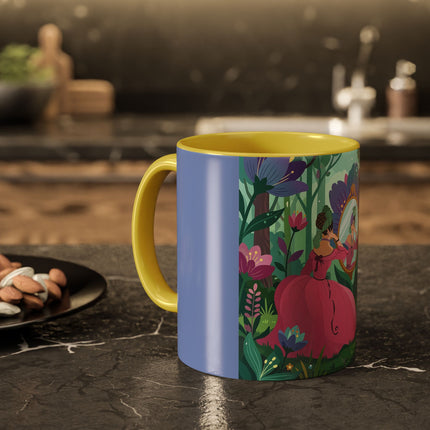 The Lady Of The Enchanted Mirror Colorful Mugs – Art Deco Botanical Elegance